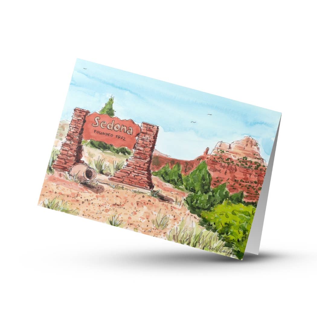Maria Langgle - Wholesale Everyday Greeting Card - Sedona Sign Folded Greeting Card with Envelope 5x7