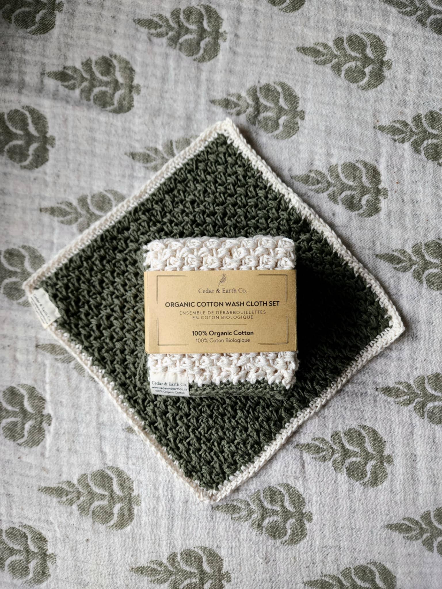 Cedar & Earth Co. – Engroshandel Vaskeklud – Sæt med vaskeklude i økologisk bomuld (2-i-1)2
