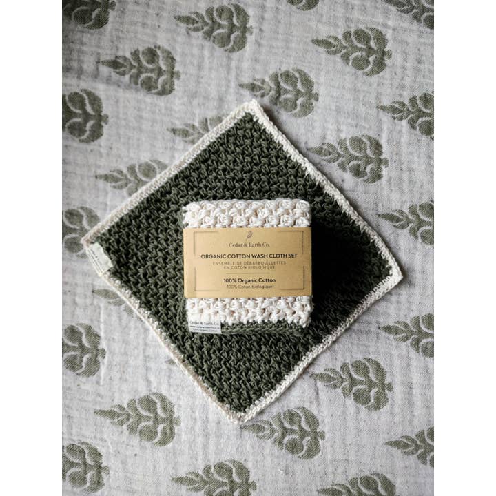 Cedar & Earth Co. – Engroshandel Vaskeklud – Sæt med vaskeklude i økologisk bomuld (2-i-1)2