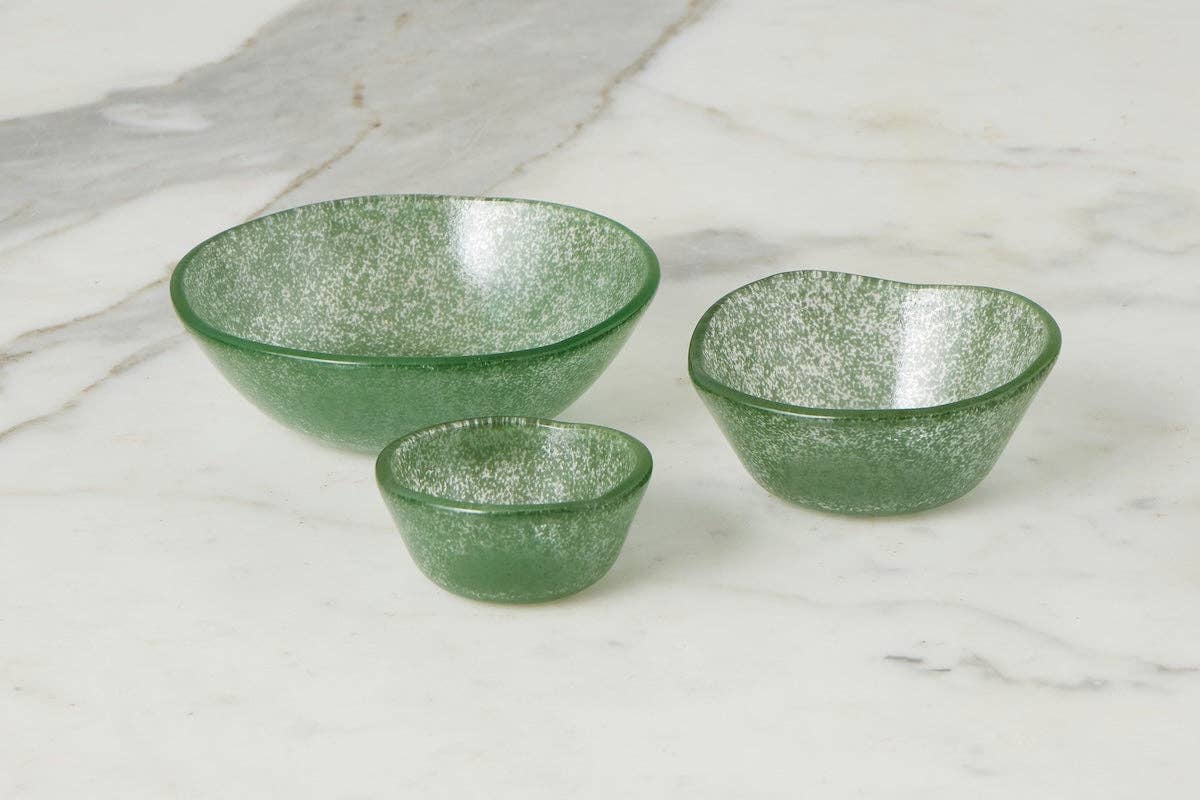 etúHOME - Wholesale Condiment/Dip Bowl - Glass Mini Round Dipping Bowl | Spruce Green2