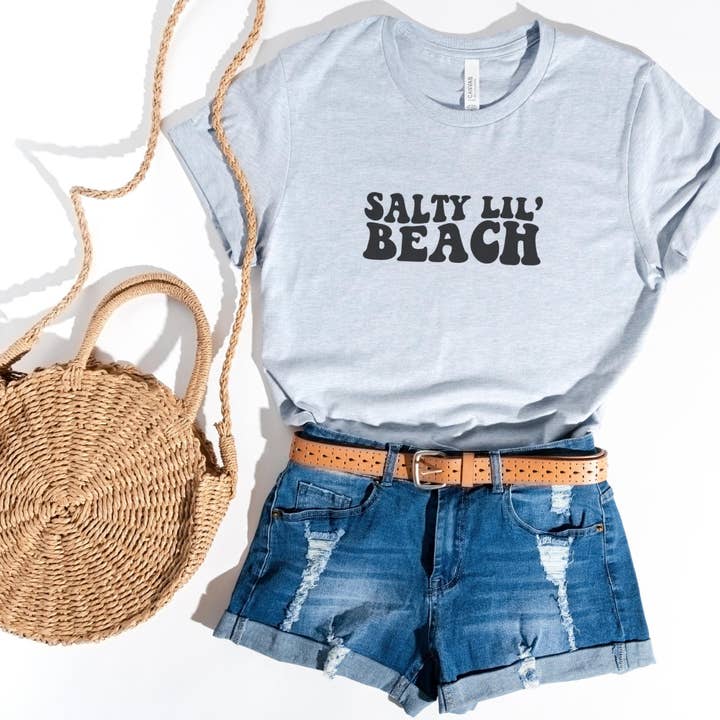 Trendznmore - Modern Graphic Apparel - Wholesale Screen Printed T-Shirt - Women's - Salty Lil Beach T-Shirt4