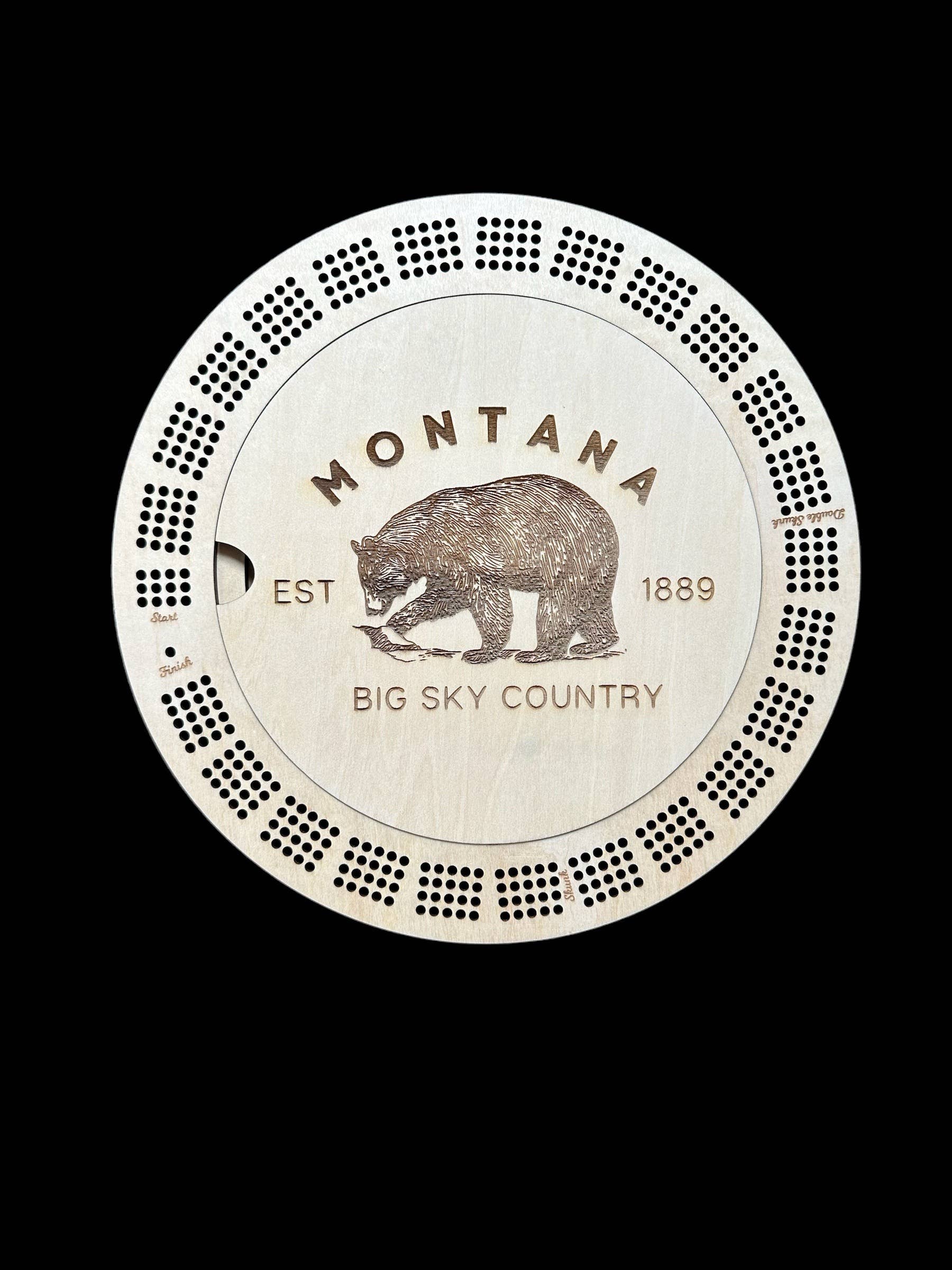 MT ENGRAVED - Wholesale Board Game - MT Bear Cribbage Board1
