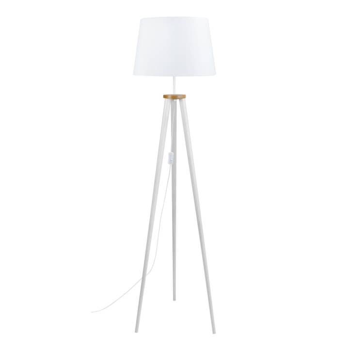ARHUS A - Lampadaire Trépied Bois Naturel Et Blanc pour la vente par Tosel Shop