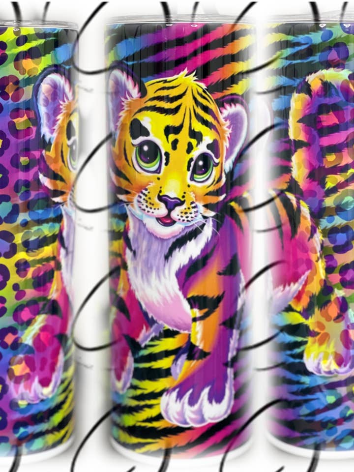 90's Art Tiger 20oz Skinny Tumbler for wholesale by CMD Wholesale