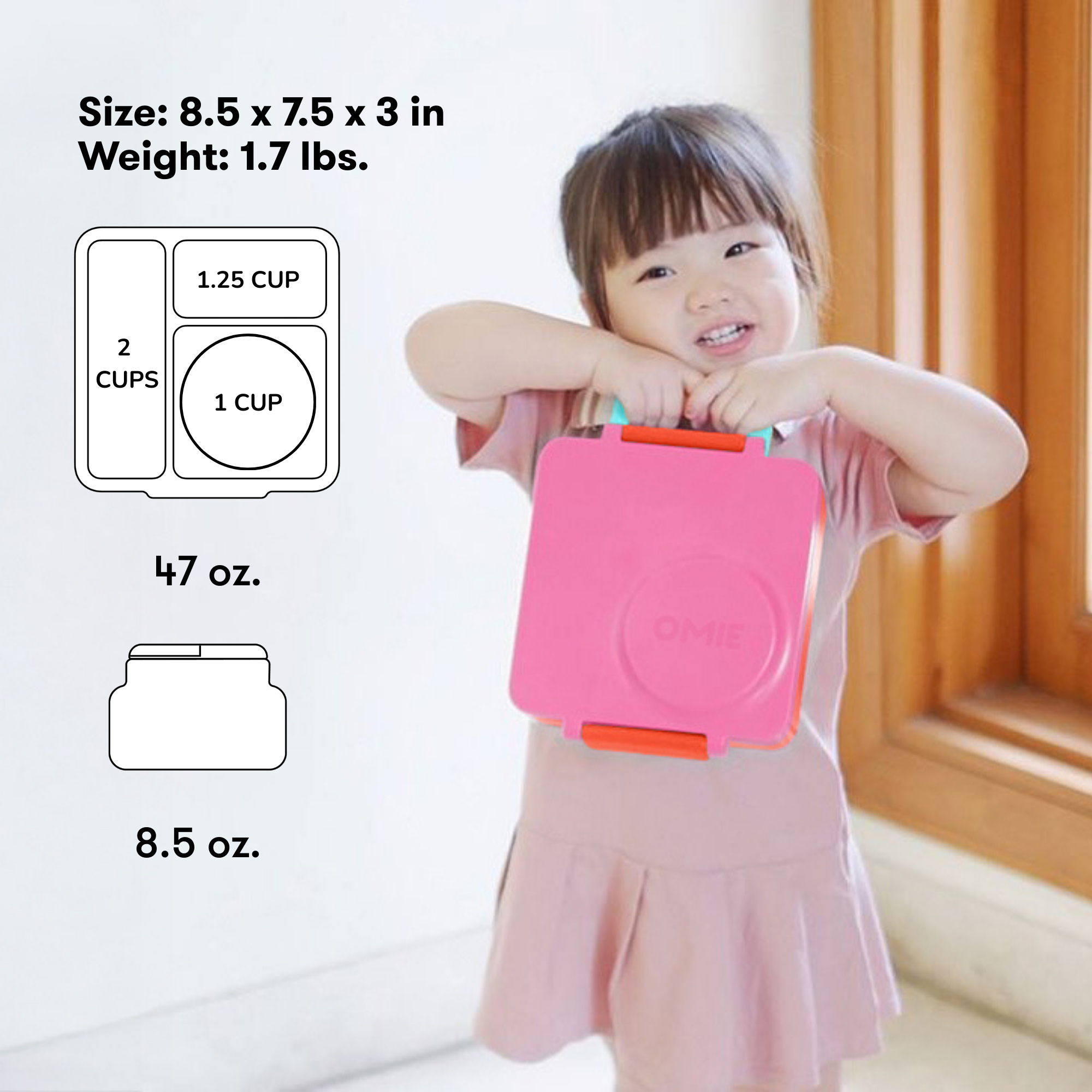 OmieLife - Wholesale Lunch Bag/Box - Kids - OmieBox: Pink Berry7