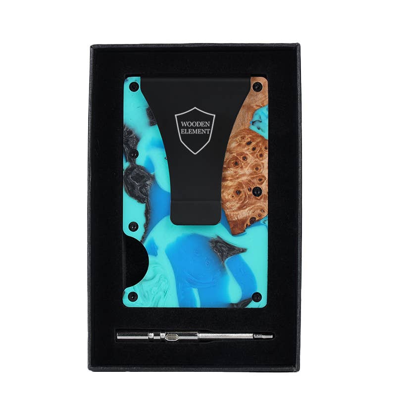 Wooden Element - Vente Présentoir – accessoires - Présentoir à portefeuilles avec 24 portefeuilles en bois et résine6