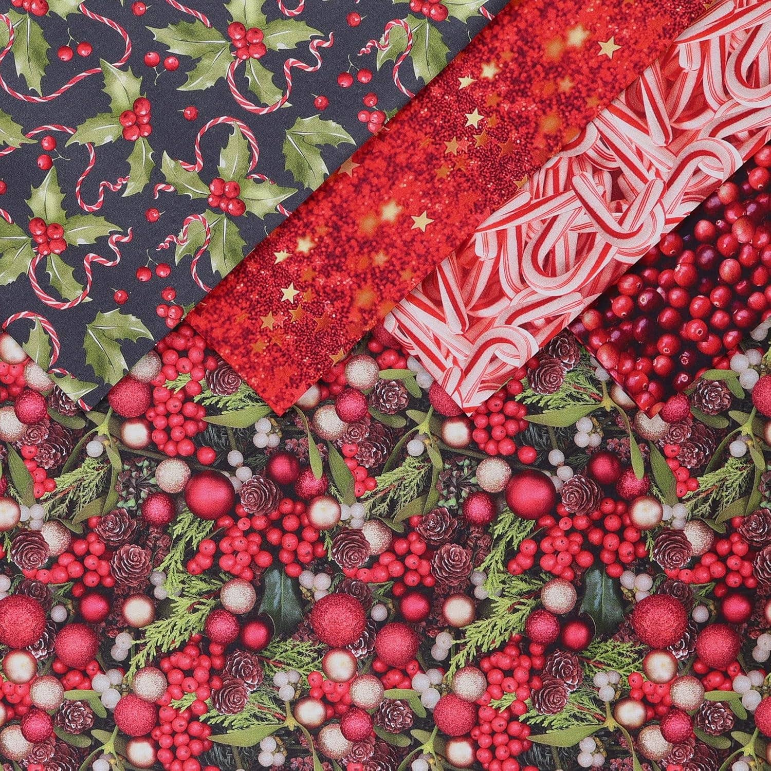 Mook Fabrics - Wholesale Fabric - Cotton 100% 45" Christmas Fabric by yard - Holly Green2