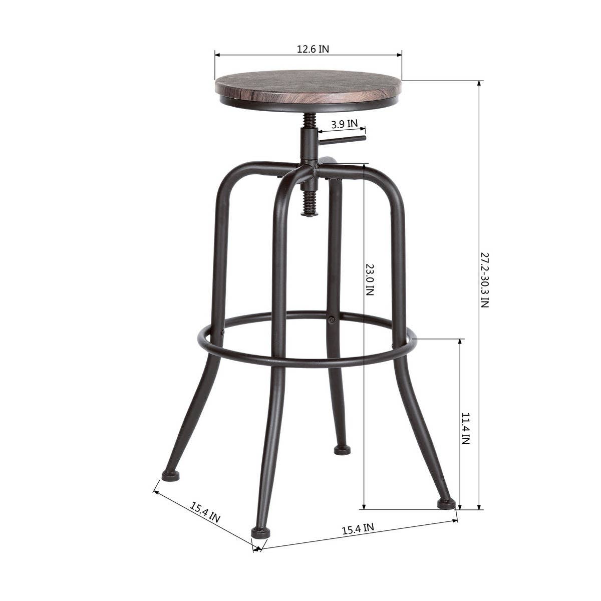39F Inc. - Wholesale Stool - ANACLETUS 27''-30'' Adjustable Height Swivel Lift Bar Stools6