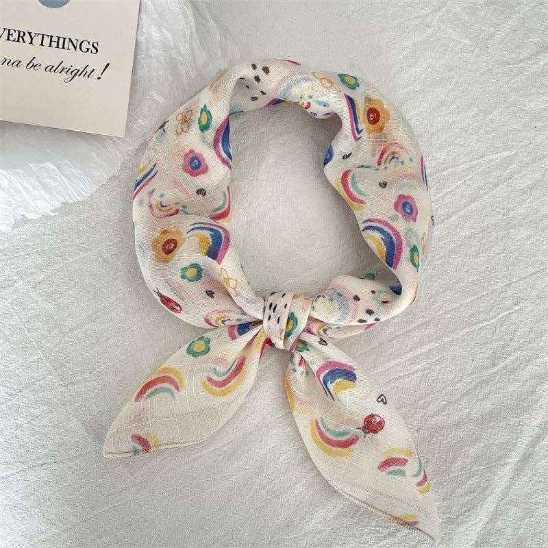 pinkblu02 – wholesale Halsduk - Dam – Sommar Dammode Bomull Linne Blommig Sjal8