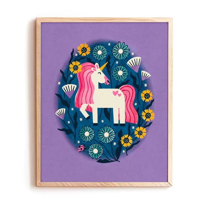 Unicorn Print for wholesale by Hideaway House Studio