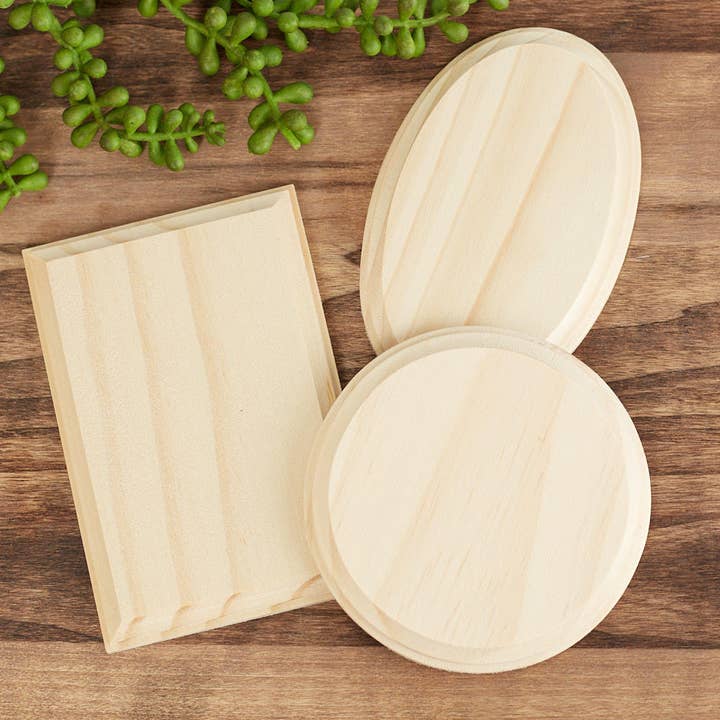 Factory Direct Craft - Wholesale Plaque - Bag of 3 Assorted Shape Unfinished Wood Plaques