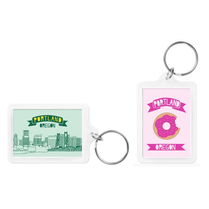 Made by Nilina - Wholesale Keychain - Unisex - Portland Keychain - Skyline Donut White Stag Oregon Souvenir6