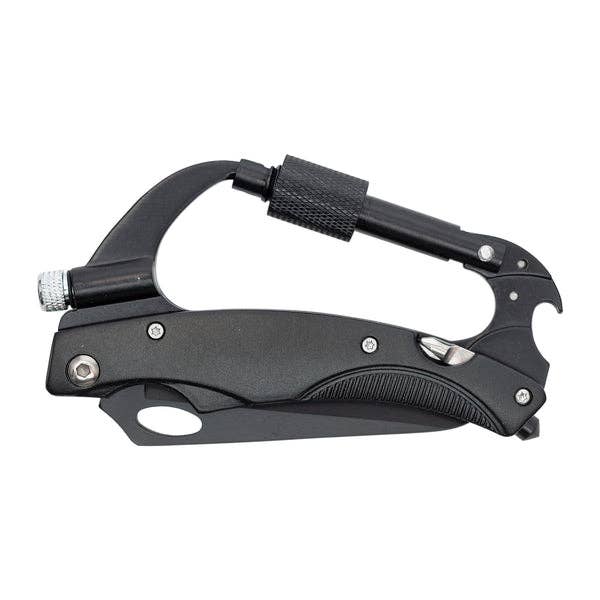Mad Man - Wholesale Handy Tool - 8 in 1 Multi-Tool Climbing Carabiner w/LED