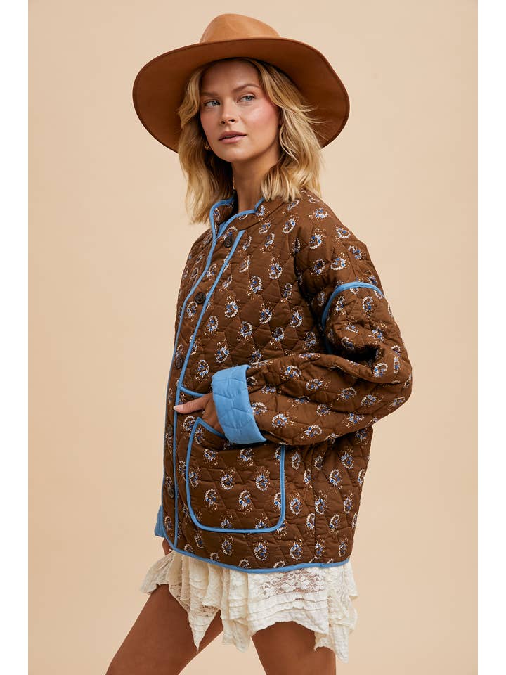 In Loom - Wholesale Puffer Jacket - Women's - FLORAL QUILTED PUFFER JACKET