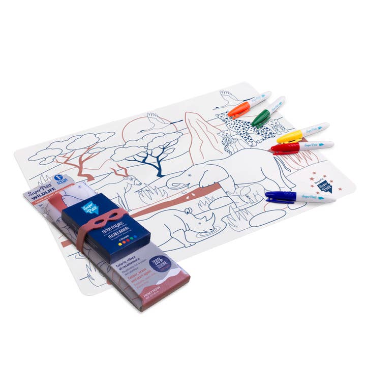 Educational coloring - SAVANNA silicone set 5 markers included for wholesale by SuperPetit
