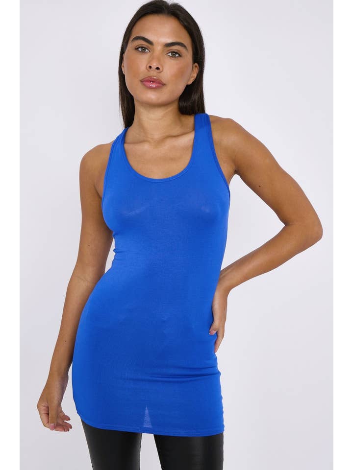 Aftershock London – wholesale Tank top – Women′s – Royal Blue Racerback Vest Top1