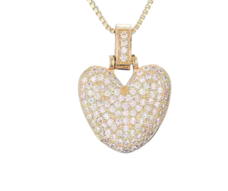 Ouro amarelo Pavé Bubble Letter Iniciais Colar em Aço Ouro 14K para venda a revendedores na Faire22