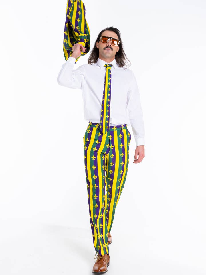 Shinesty, Inc - Vendita all'ingrosso Pantaloni eleganti - Uomo - I beignet per colazione | Pantaloni del completo di Mardi Gras3