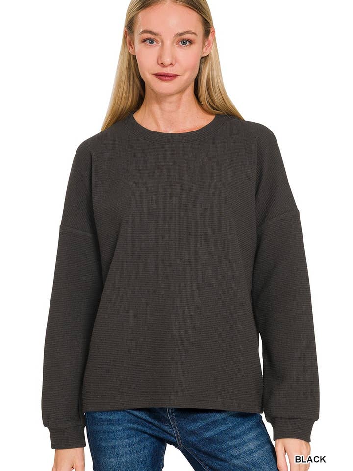 Vanilla Monkey - Wholesale Knit Top - Women's - Double Knit Round Neck Long Sleeve Top