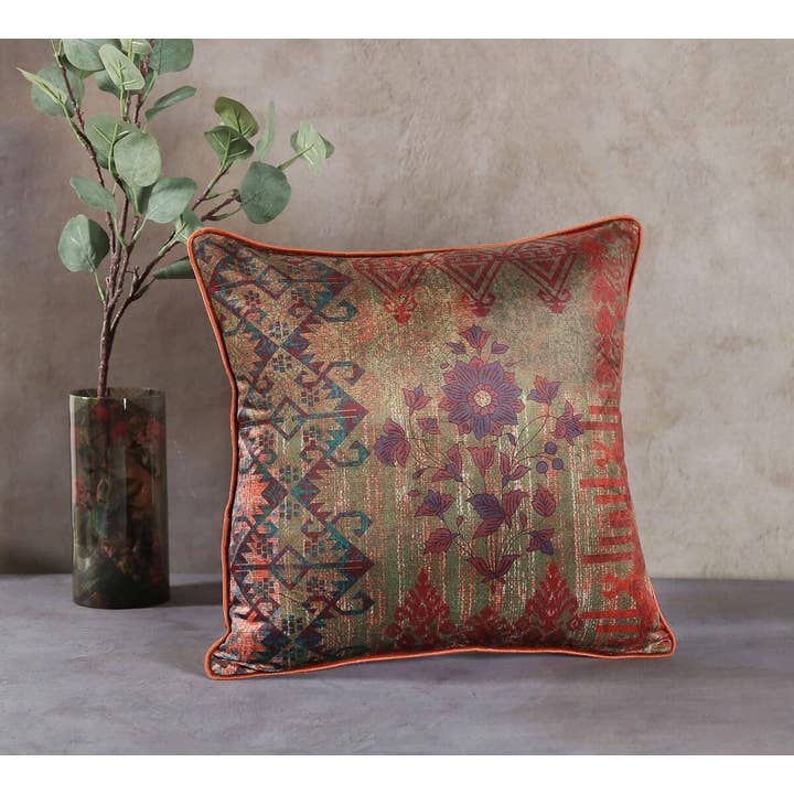 Tapestry of Treasures 20 x 20 Velvet Cushion Cover for wholesale by India Circus