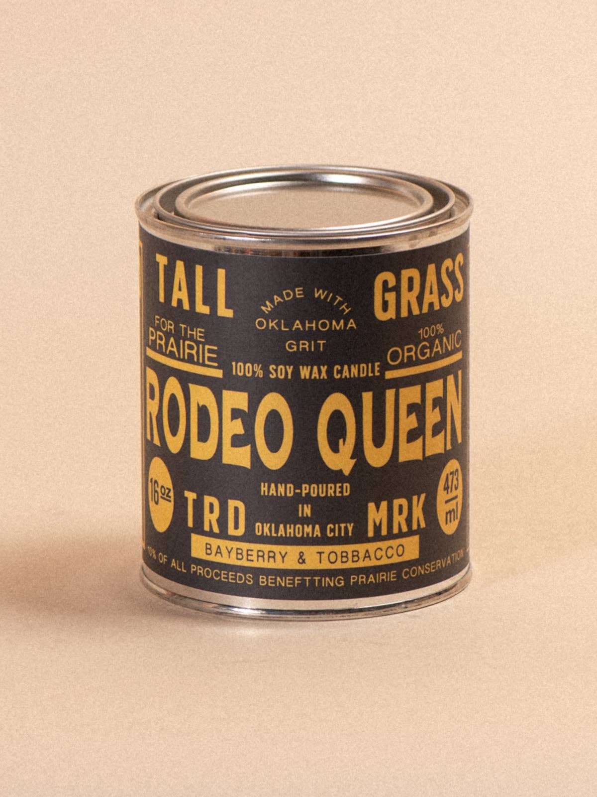Tallgrass Supply Co - Wholesale Travel Candles - Rodeo Queen: Bayberry + Tobacco Soy Wax Candle1