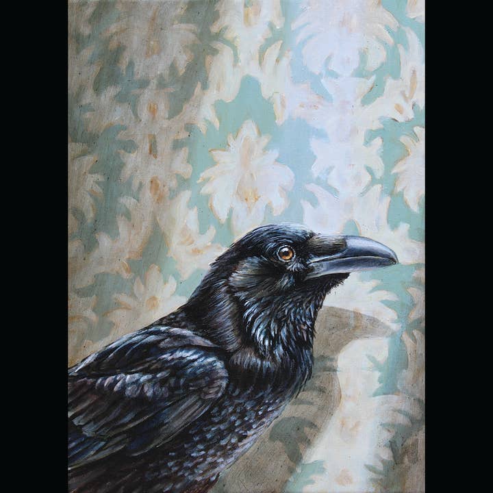 Mini Print with envelope - Portrait of a Raven for wholesale by Coffeehouse Animals