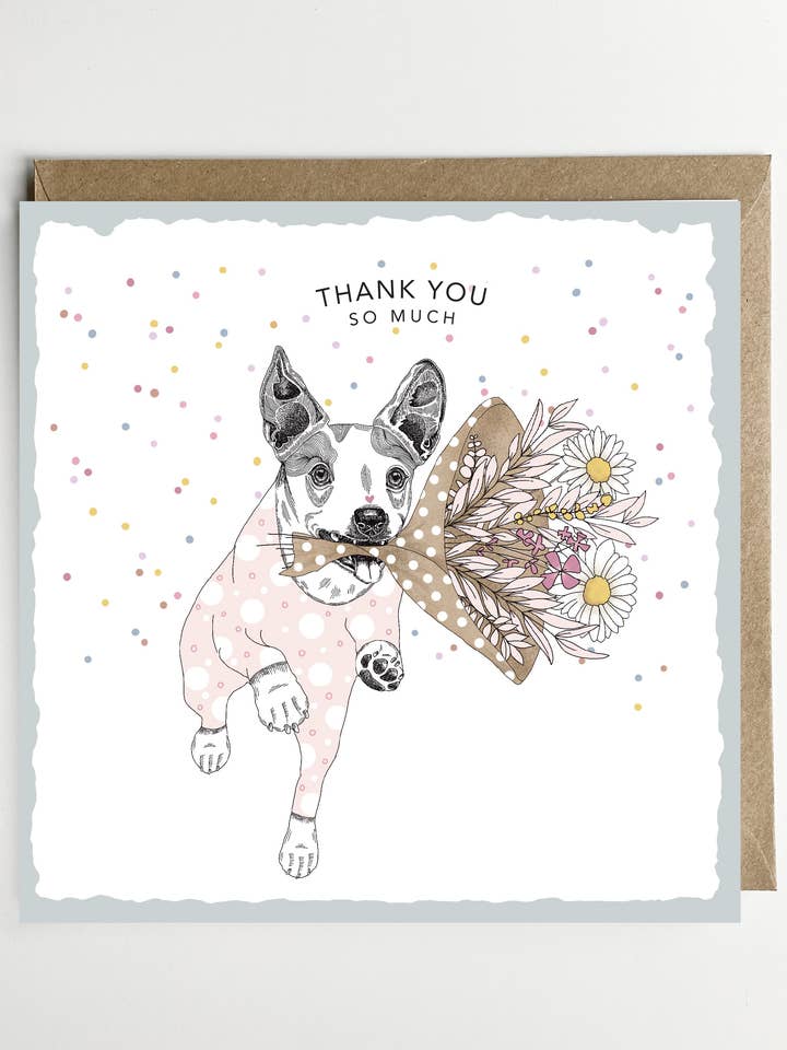 Thank you Flowers for wholesale by Dotty Dog Art