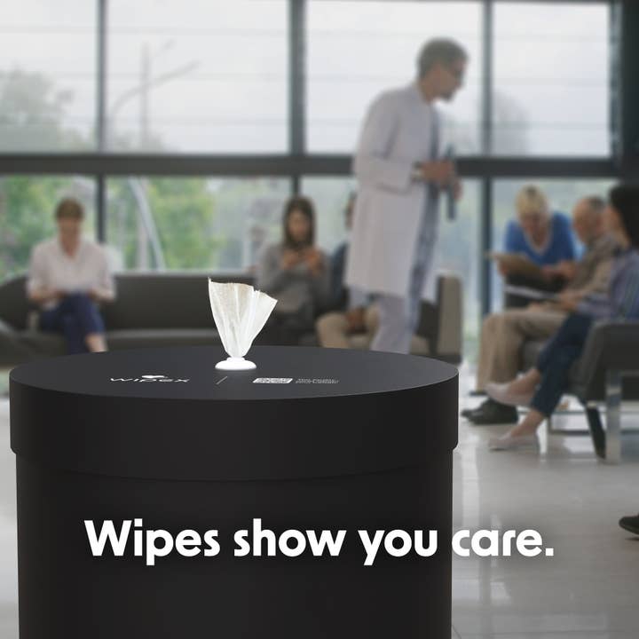 Wipex - Wholesale Trashcan/Trash Bin - Wipex Stainless Steel Bulk Wipes Free Standing Floor Dispenser for Gym Wipes
