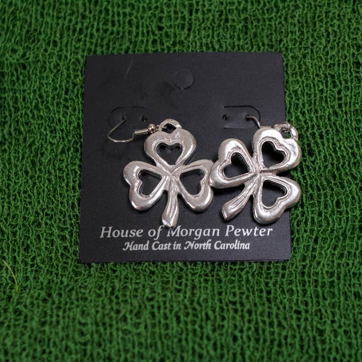 House of Morgan Pewter – Großhandel Schmucksets – Geschenke zum St. Patrick's Day — Klee-Ohrringe — Kleeblattschmuck