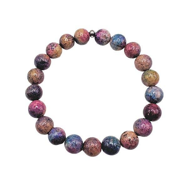 Healing & Nurturing - Rainbow Jasper 8mm Beaded Bracelet for wholesale by Featherly