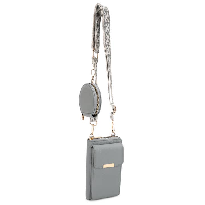 KAYLA+AVA - Wholesale Phone Wallet - Women's - PATTY CELLPHONE/WALLET WITH COIN PURSE IN PRINTED WEBSTRAP
