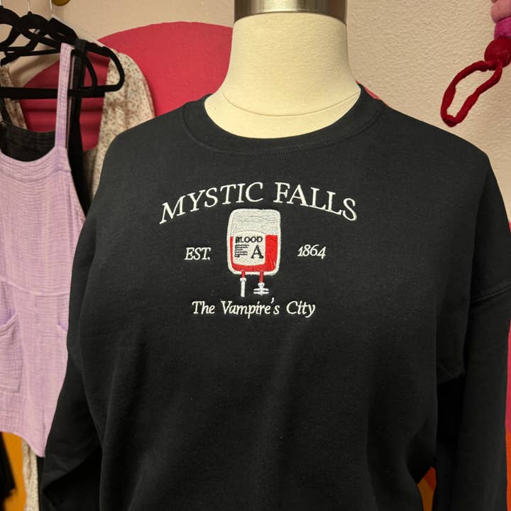 Mystic Falls Blood Bag Crewneck for wholesale by Bag It Up Boutique