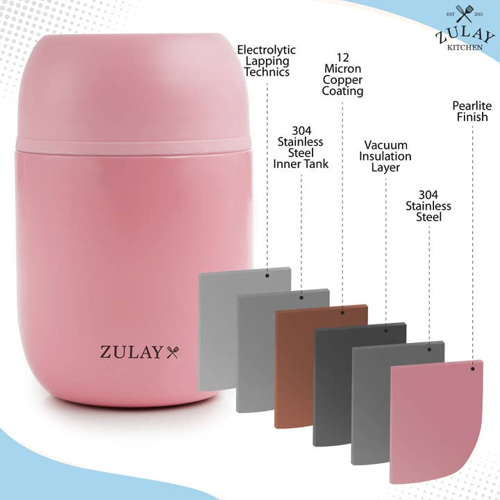 Zulay Kitchen - Wholesale Food Storage Container - 16oz Vacuum Insulated Food Jar Stainless Steel Lunch Jar29