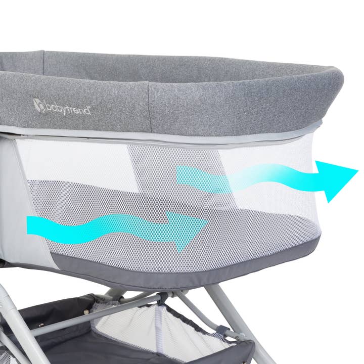 Baby Trend - Wholesale Bassinet - Baby - Quick-Fold 2-in-1 Rocking Bassinet- Shadow Stone Gray1