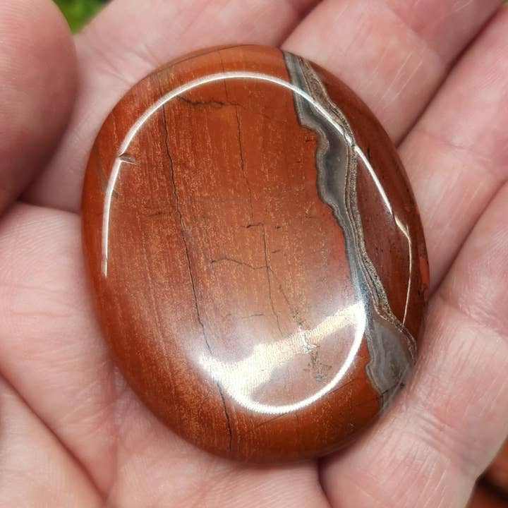 Red Jasper Gemstone Worry Stones-50x40x10mm (0.5kg/1.1lbs) for wholesale by Meraki Gemstones