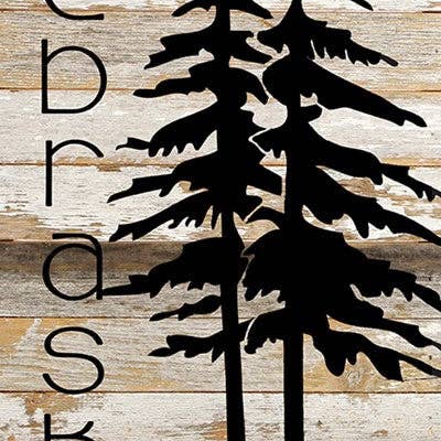 State with tree outline / 6"x14" Reclaimed Wood Sign for wholesale by Second Nature by Hand