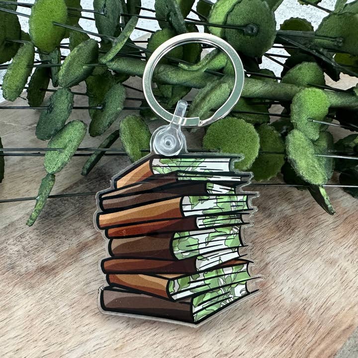 Porta-chaves Livro Folhas Castanho c/ Folhas, 2” x 2” por atacado de Everyday H2O