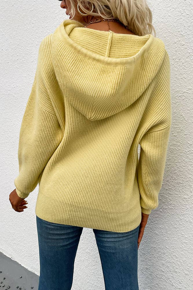 UNISHE – wholesale Hoodie - Dam – Dragsko Hooded Känguru Pocket Stickning Tröja MMY1057