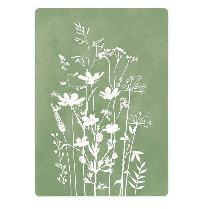 carta 'fiori verde salvia' per la vendita all'ingrosso da parte di The Lemonbird