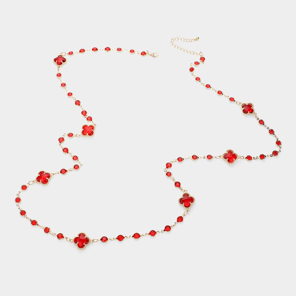 Sensibling Corp. - Wholesale Pendant/Charm Necklace - Quatrefoil Station Long Necklace10