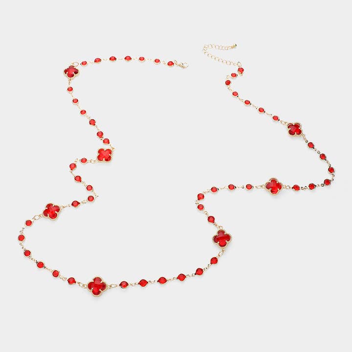 Sensibling Corp. - Wholesale Pendant/Charm Necklace - Quatrefoil Station Long Necklace10