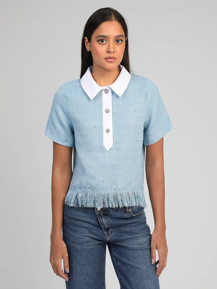 POLO AMYNE ciel pour la vente par An'ge