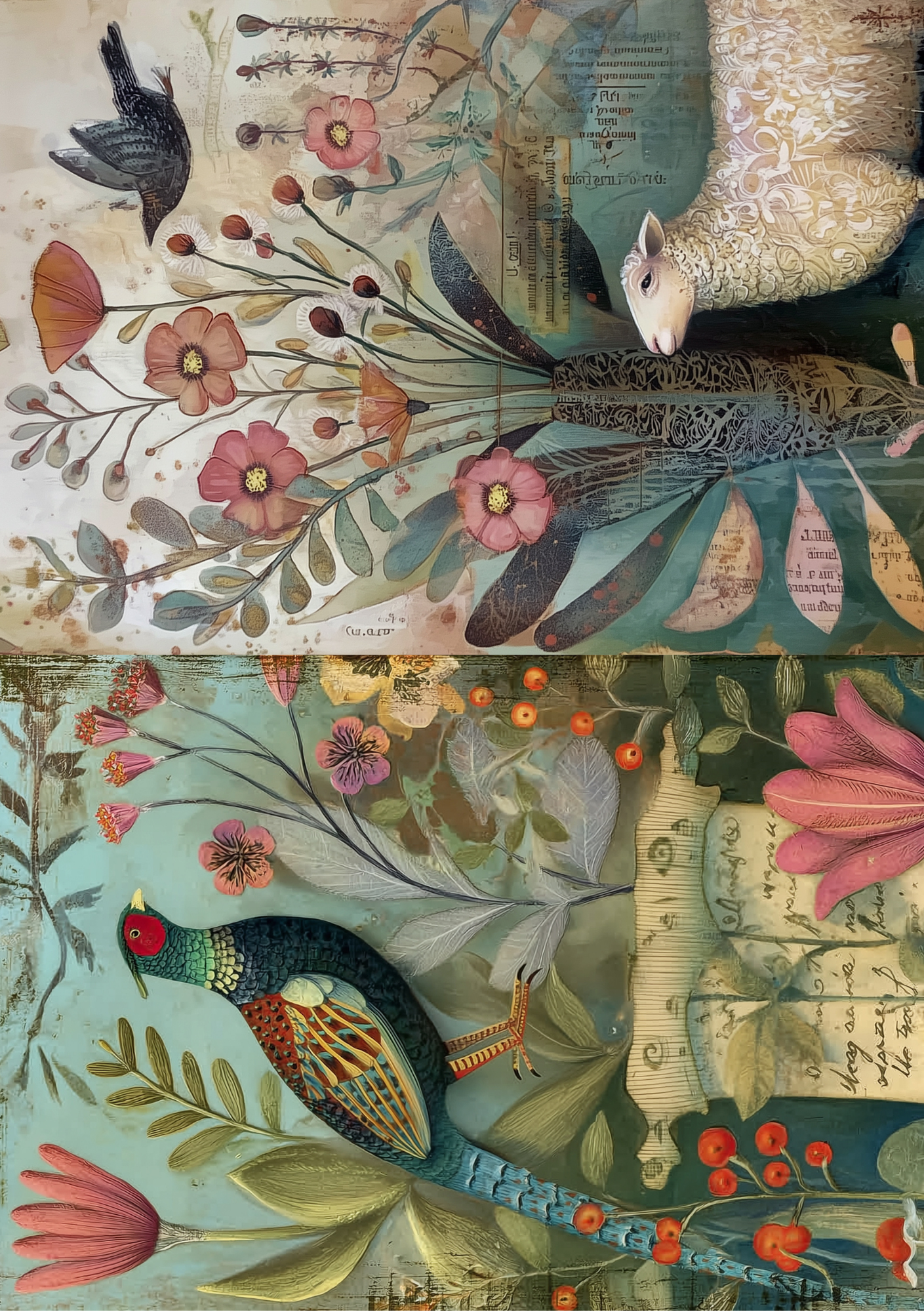 Fripperies - Wholesale Stationery/Notecard Set - Folk Art Animals | Journal Paperpack Fripperies6