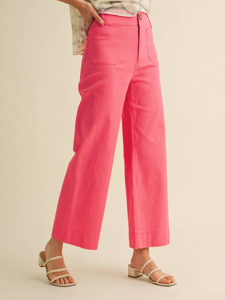 &MERCI - Wholesale Pants - Women's - HIGH WAIST CROPPED WIDE LEG PANTS MP3303