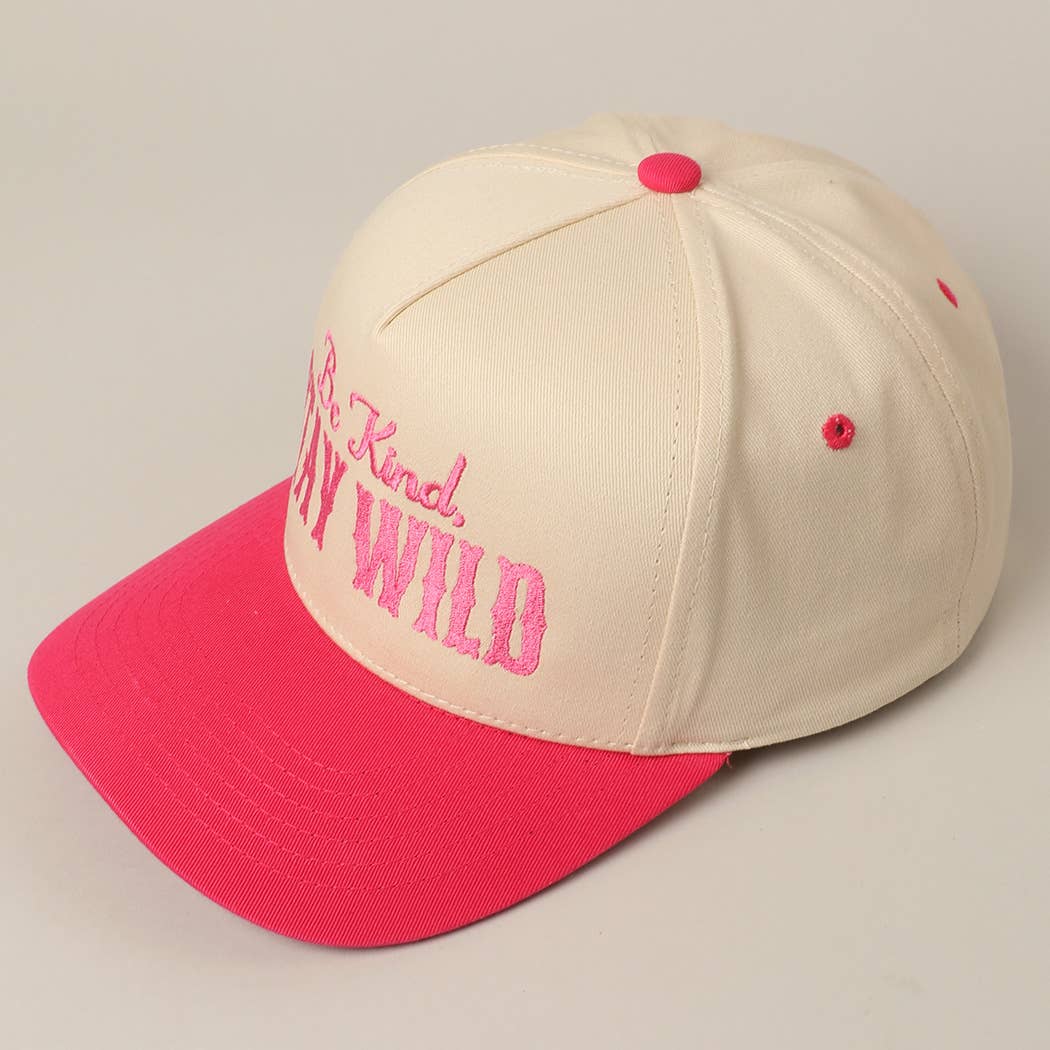 Fashion City - Wholesale Trucker Hat - Unisex - Be Kind Stay Wild Lettering Embroidery Trucker Hat14