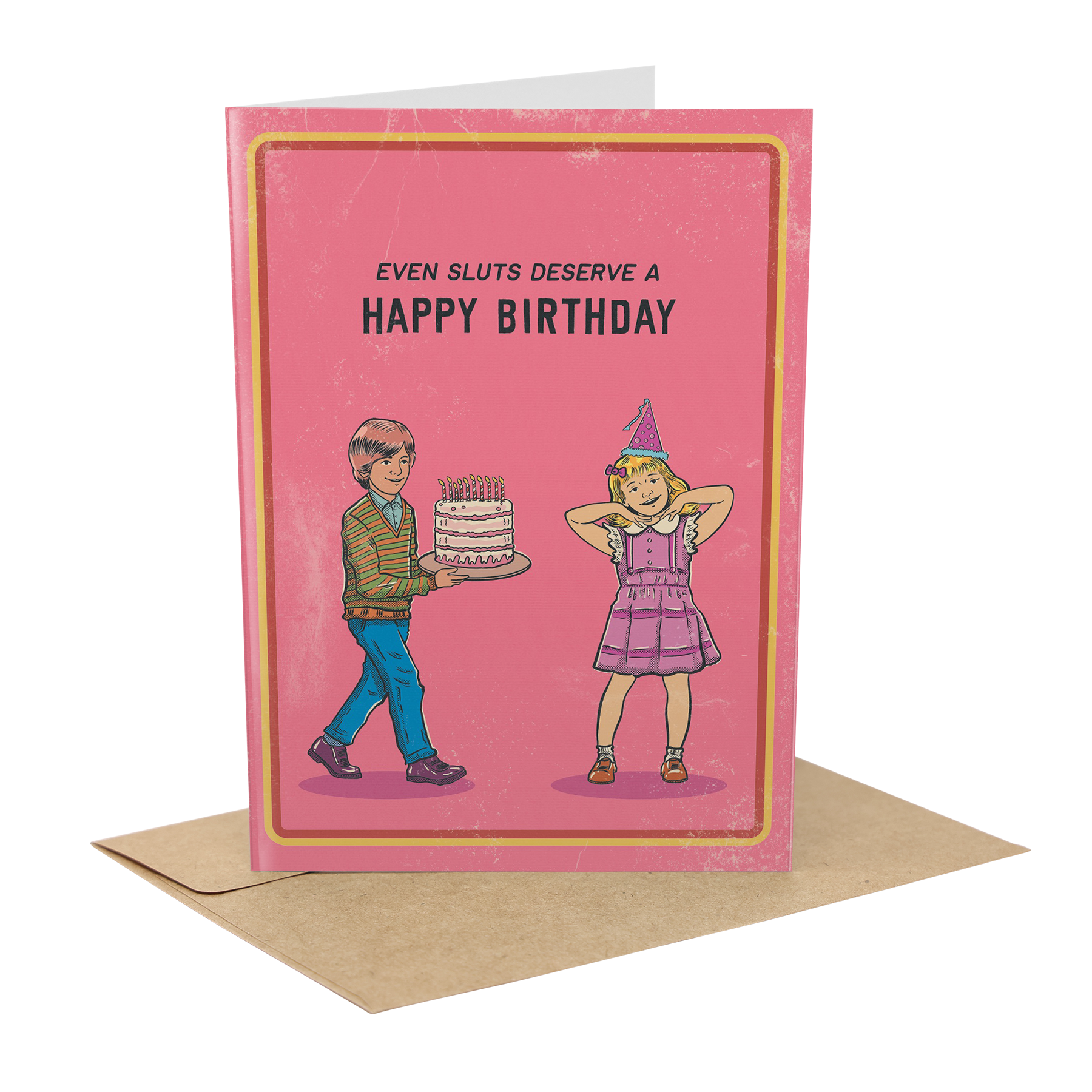 Sleazy Greetings - Wholesale Birthday Card - Even Sluts Deserve A Happy Birthday - 70's Vintage5