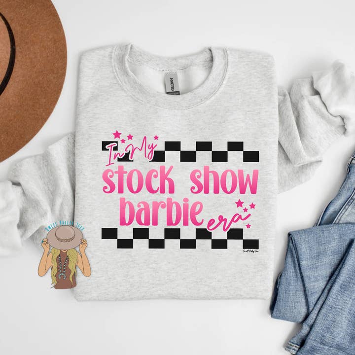In My Stock Show Barbie Era Crewneck - Heather Ash for wholesale by Sweet Valley Tees