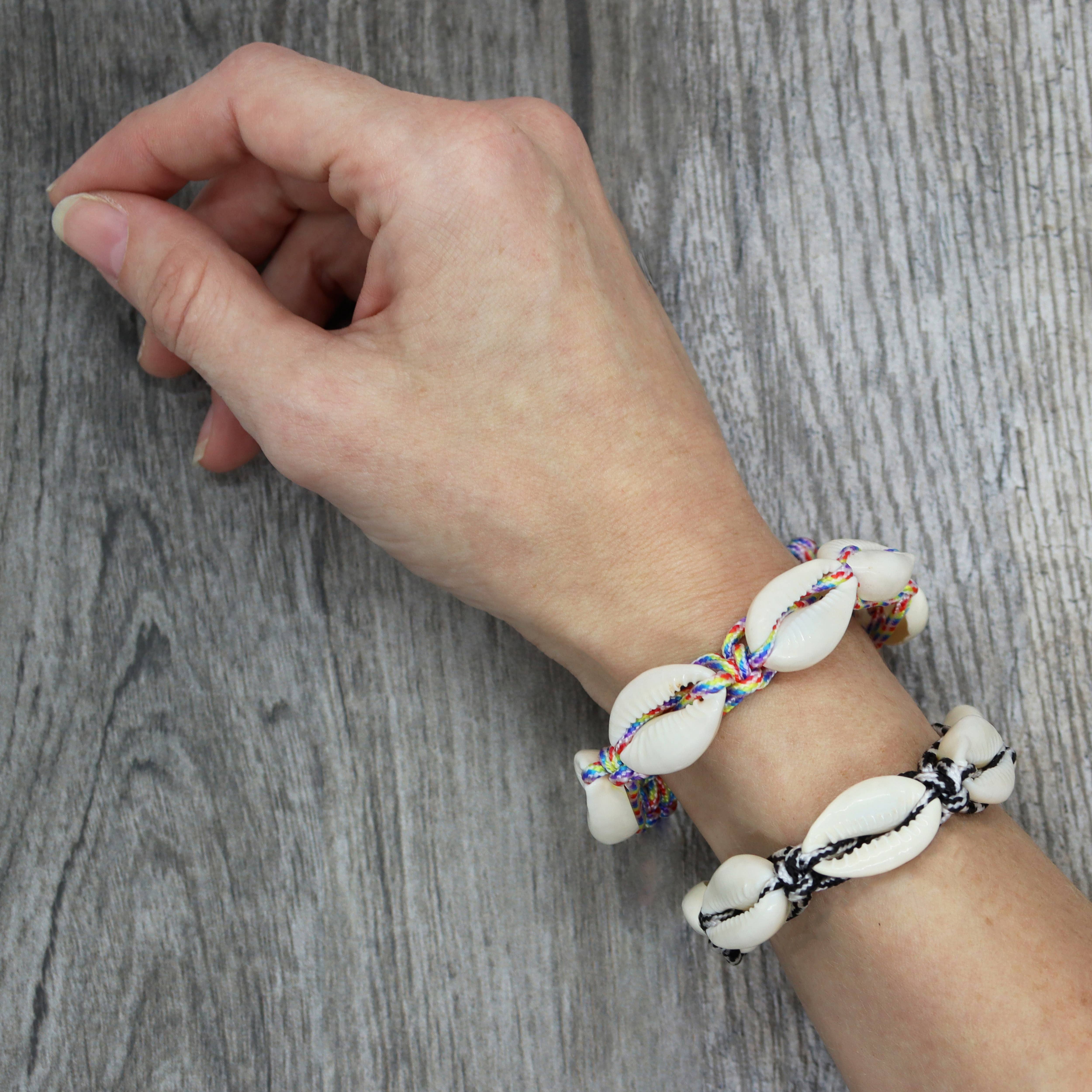 Frog Sac - Vente Bracelet tissé/tressé - Bracelet ajustable en paracord tressé en coquillage de cauri4