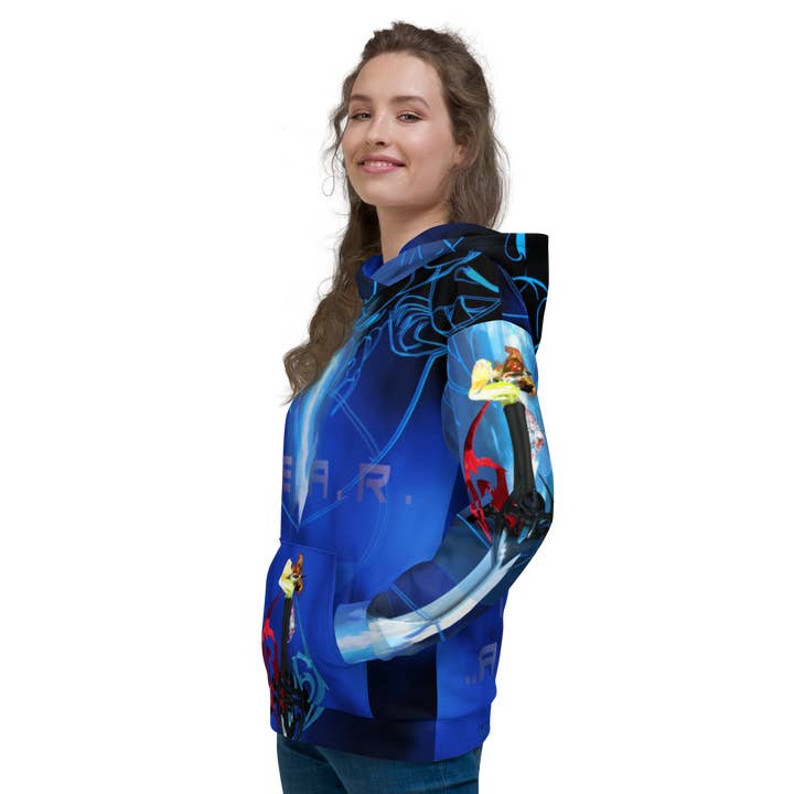 RAZRWING INC. F.E.A.R. IS IN THE A I R -BLUE SMOKE- Hoodie voor wholesale door RAZRWING