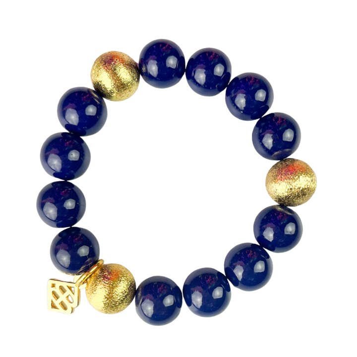 Navy Beaded Brianna Bracelet for wholesale by Brianna Cannon